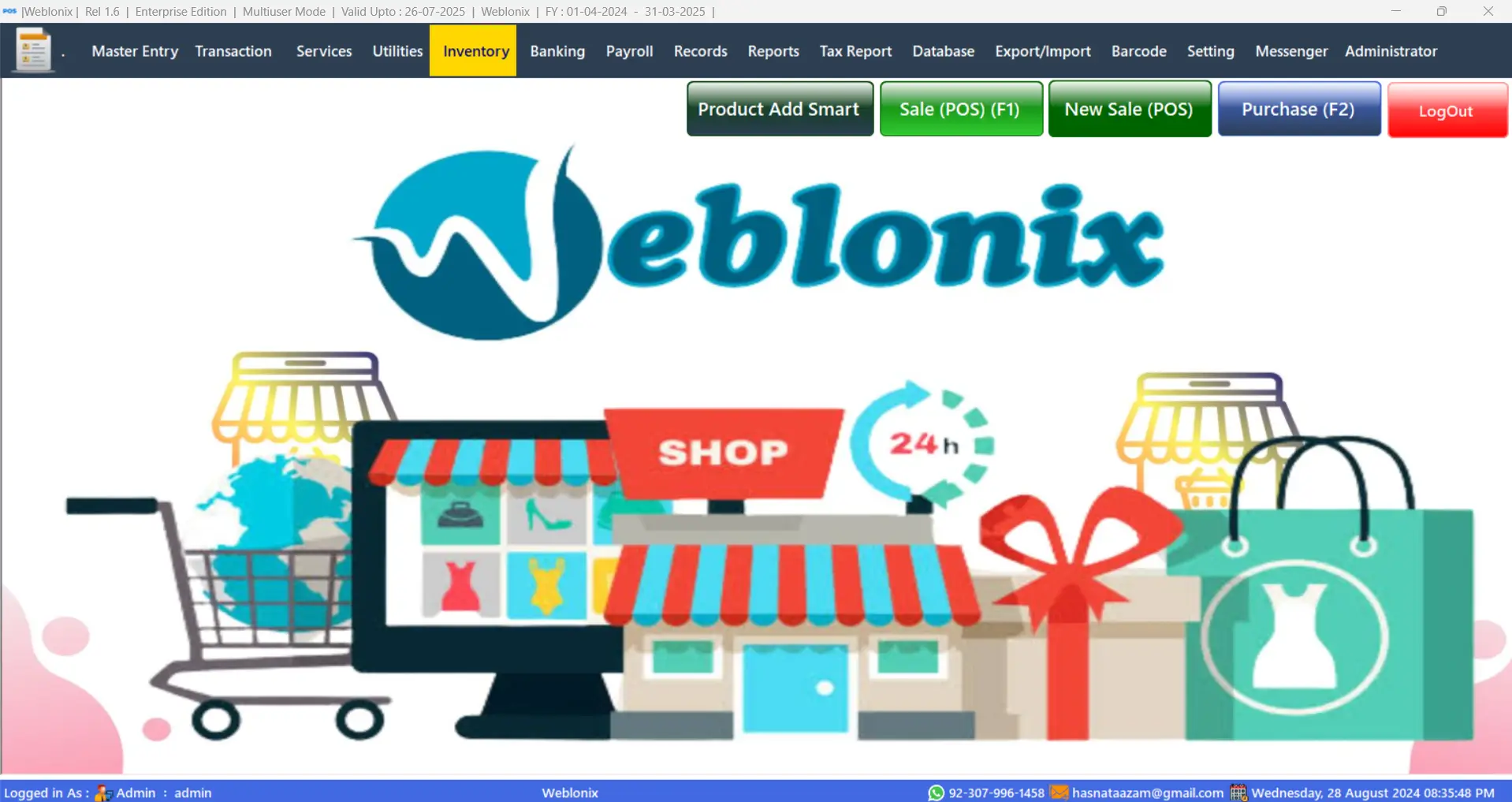 Banking and payroll - Weblonix POS billing software