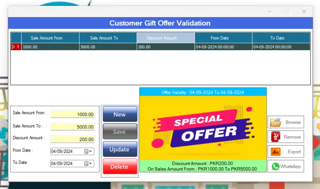 Promotion and Discounts feature in weblonix pos billing software